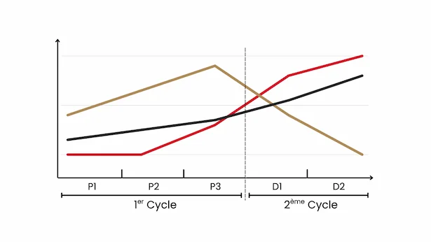évolution des heures sur la formation en 5 ans